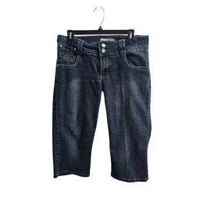 Karen T Vintage y2k Crop Jean Capris Size 14 Low Rise Dark Wash